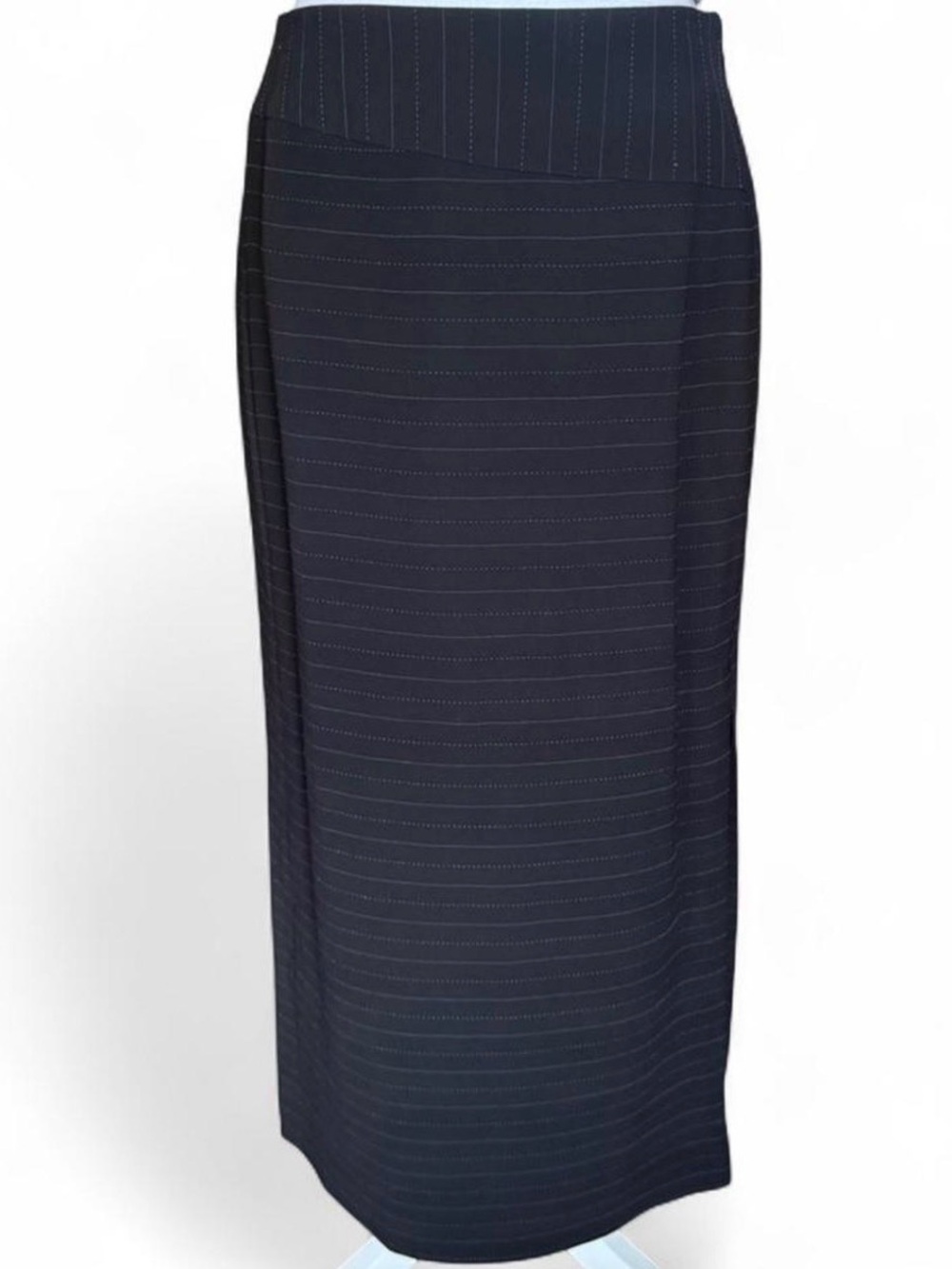 Vintage Y2K Liz Claiborne Collection Y2K Black Pinstripe Pencil Maxi Skirt 6
